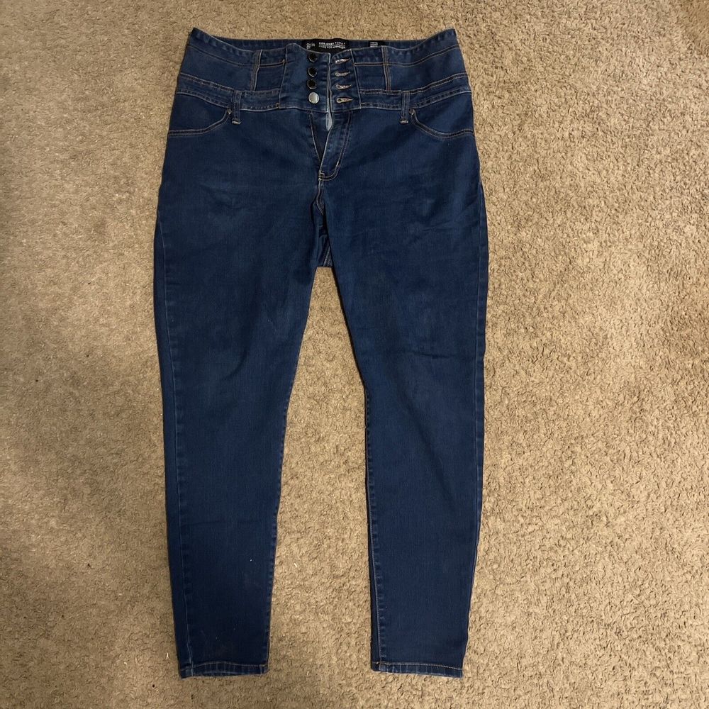 City Chic Denim Plus Sz 20 Distressed Harley Corset Skinny Stretchy Jeans